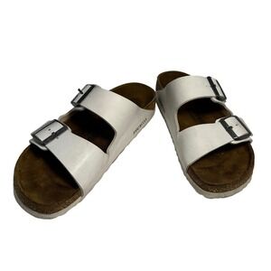 Birkenstock Arizona Slip on Sandals Shoes White Leather Women's 39